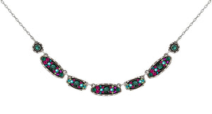 9147-EM-Sparkle Oval Necklace - Emerald
