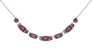 9147-ROSE Sparkle Oval Necklace-Rose