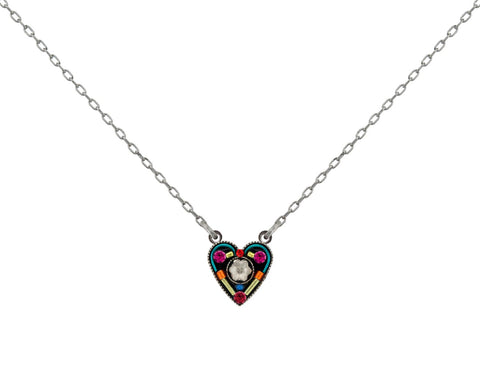 9154-MC Hearts & Flowers Petite Pendant-Multicolor