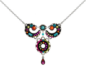 9158-MC Spiral Necklace-Multicolor