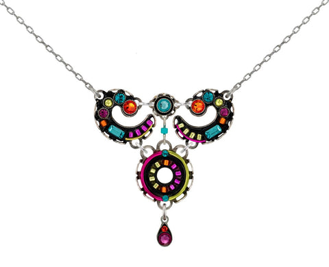 9158-MC Spiral Necklace-Multicolor