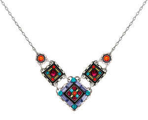 9165-MC La Dolce Vita Petite V Necklace-Multicolor