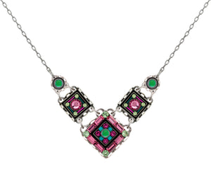 9165-ROSE La Dolce Vita Petite V Necklace-Rose
