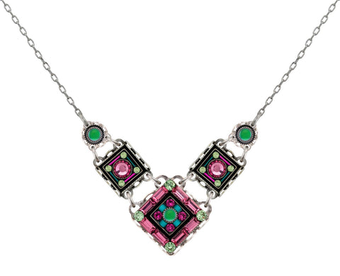 9165-ROSE La Dolce Vita Petite V Necklace-Rose