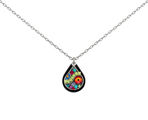 9167-MC Drop Pendant Necklace-Multicolor