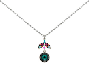 9168-EM Orange Pendant Necklace-Emerald