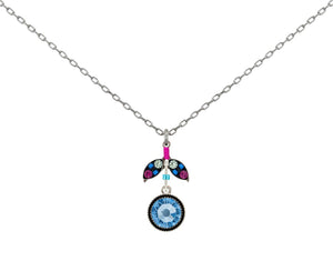 9168-LB Orange Pendant Necklace-Light Blue