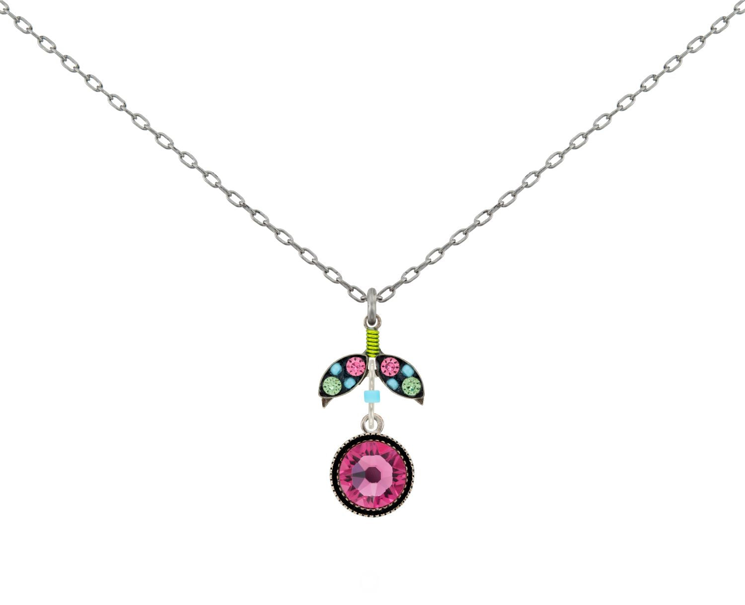 9168-ROSE Orange Pendant Necklace-Rose