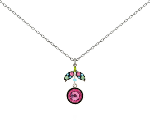 9168-ROSE Orange Pendant Necklace-Rose