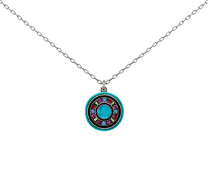 9173-BB Moonlight Single Oval Necklace - Bermuda Blue