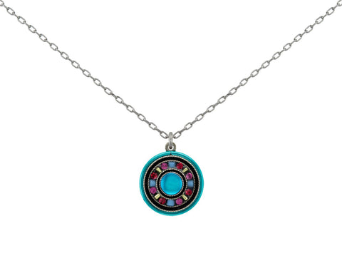 9173-BB Moonlight Single Oval Necklace - Bermuda Blue