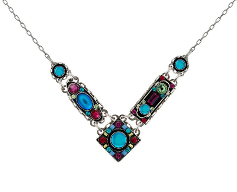 9177-BB Moonlight Mini V Necklace - Bermuda Blue
