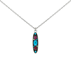 9183-BB Moonlight Long Oval Pendant - Bermuda Blue