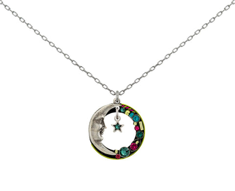 9184-EM Luna Hoop Pendant-Emerald