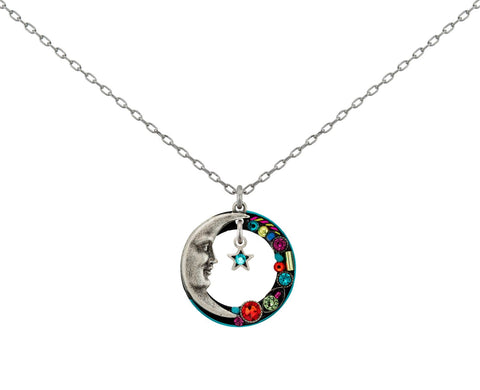9184-MC Luna Hoop Pendant-Multicolor