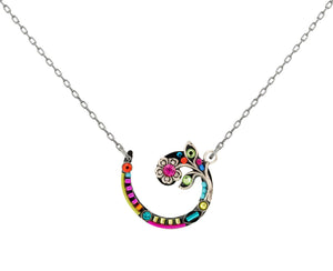 9229-MC Spiral Necklace-Multicolor