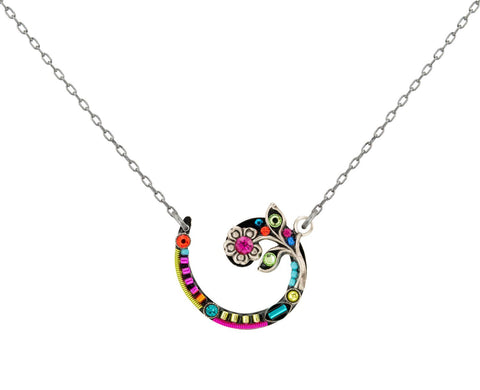 9229-MC Spiral Necklace-Multicolor