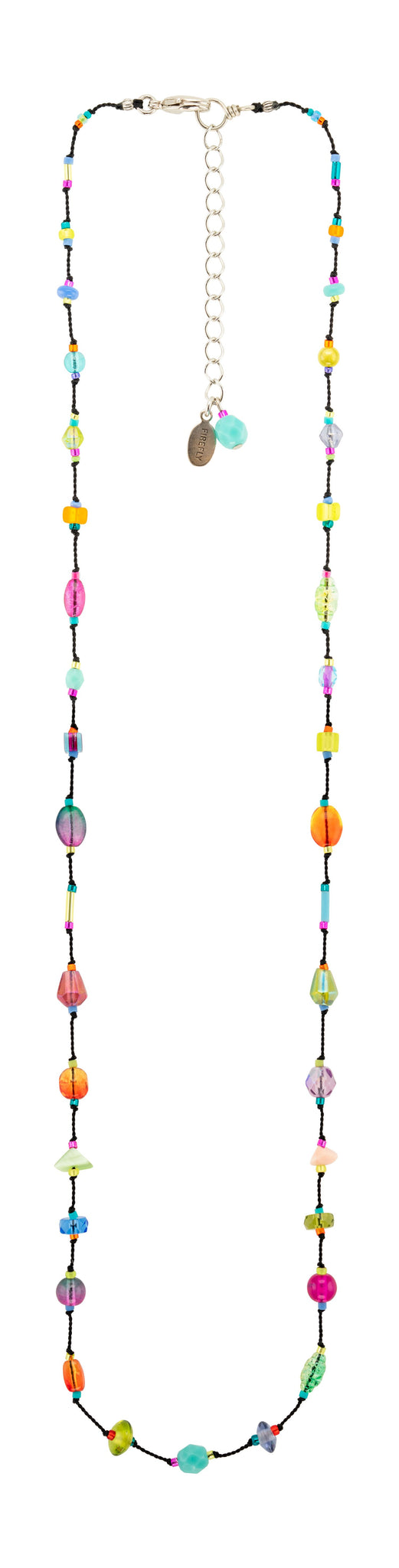 9240-MC Silk Thread Necklace (24" to 26) Long-Multicolor