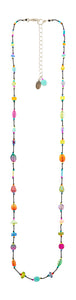 9240-MC Silk Thread Necklace (24" to 26) Long-Multicolor