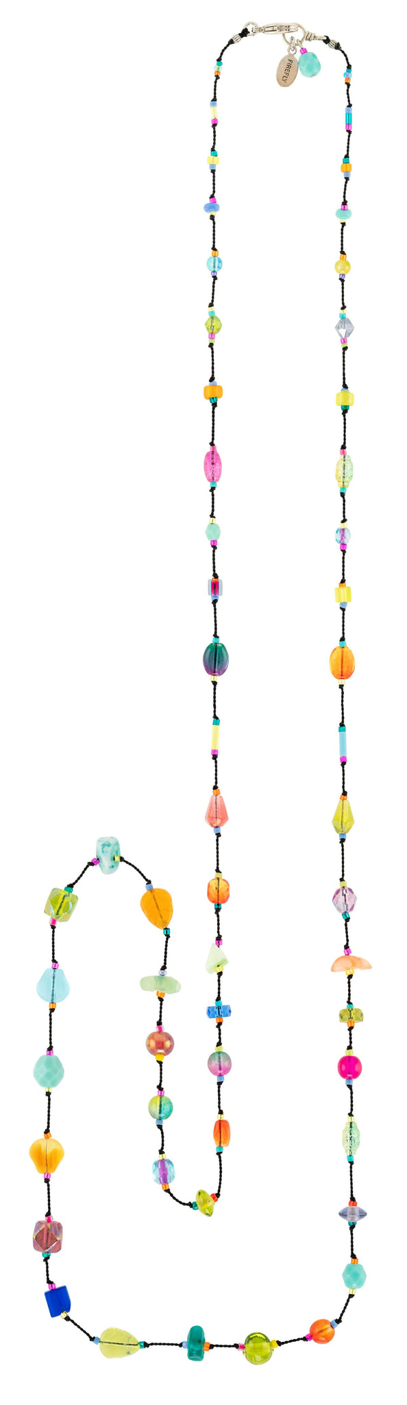 9241-MC Silk Thread Necklace (36") Long-Multicolor