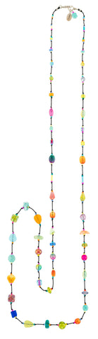 9241-MC Silk Thread Necklace (36") Long-Multicolor
