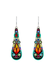 E13-MC Long Drop Earrings-Multicolor