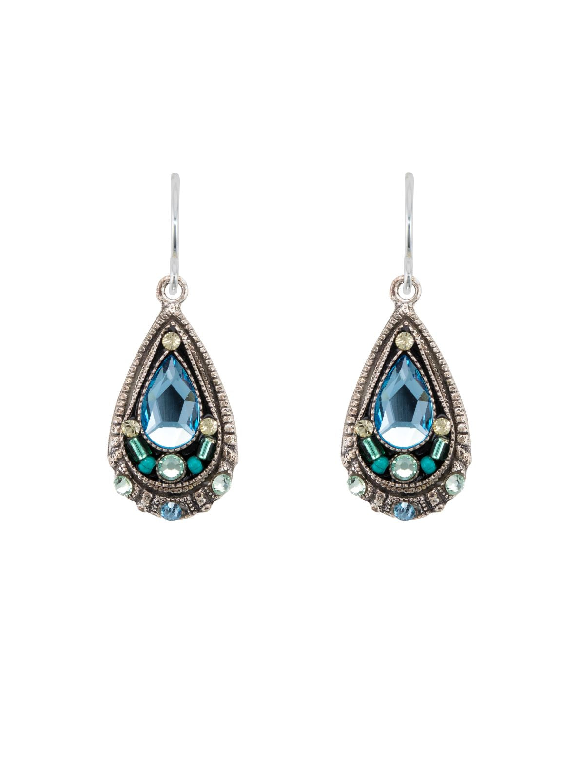 E190-AQ Drop Earrings-Aqua
