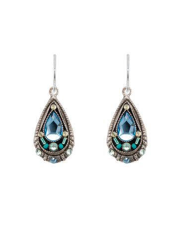 E190-AQ Drop Earrings-Aqua