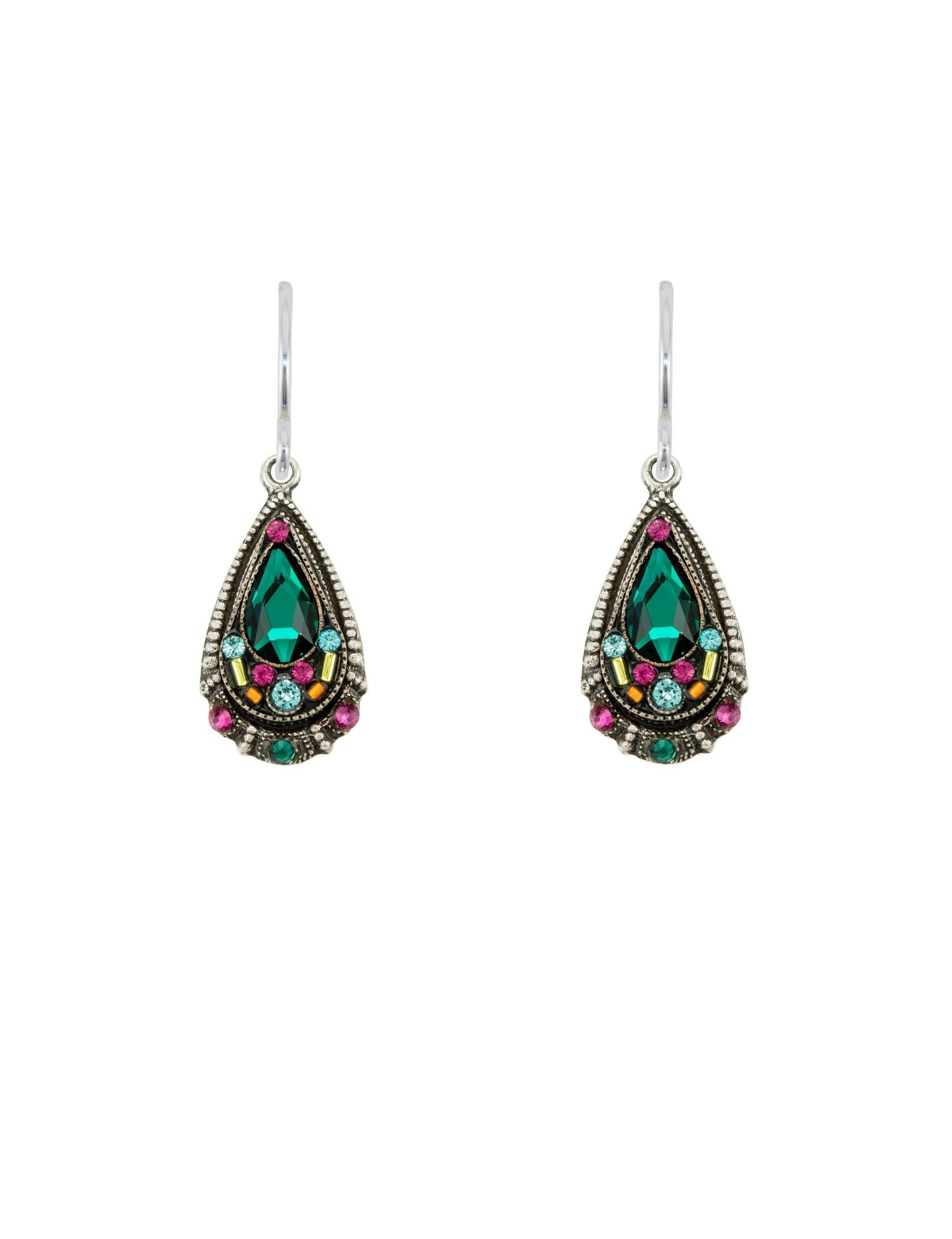 E190-EM Drop Earrings-Emerald
