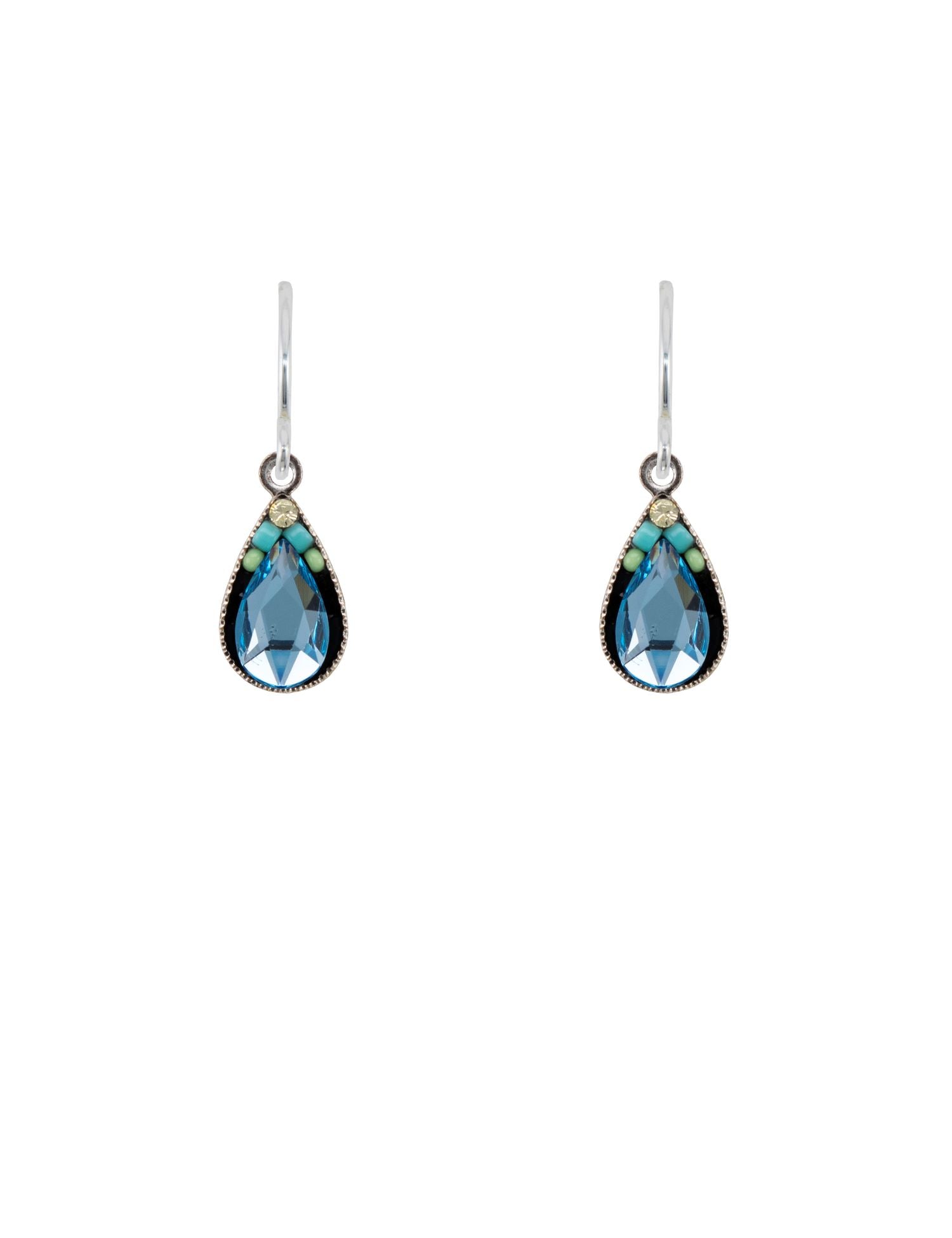 E191-AQ Petite Drop Earrings-Aqua