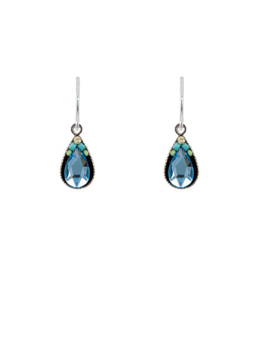E191-AQ Petite Drop Earrings-Aqua