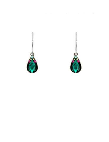 E191-EM Petite Drop Earrings -Emerald