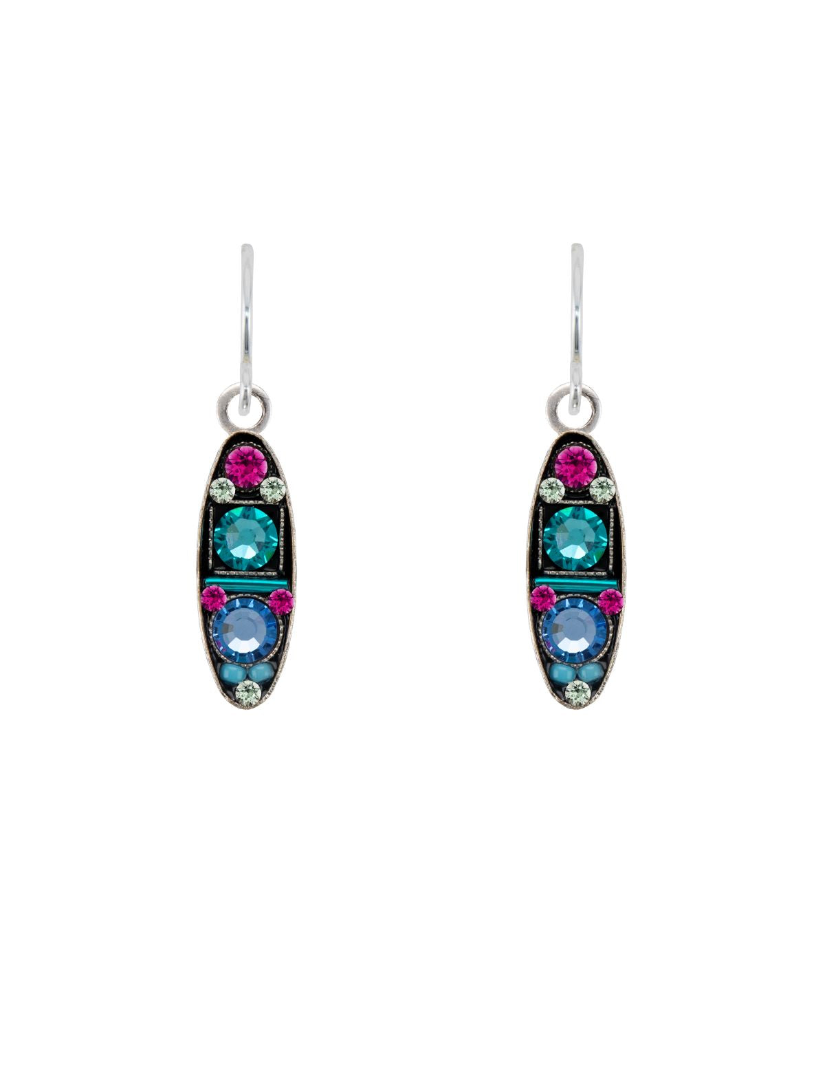 E273-LB La Dolce Vita Oval Earrings- Light Blue