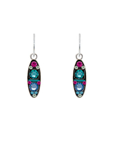 E273-LB La Dolce Vita Oval Earrings- Light Blue