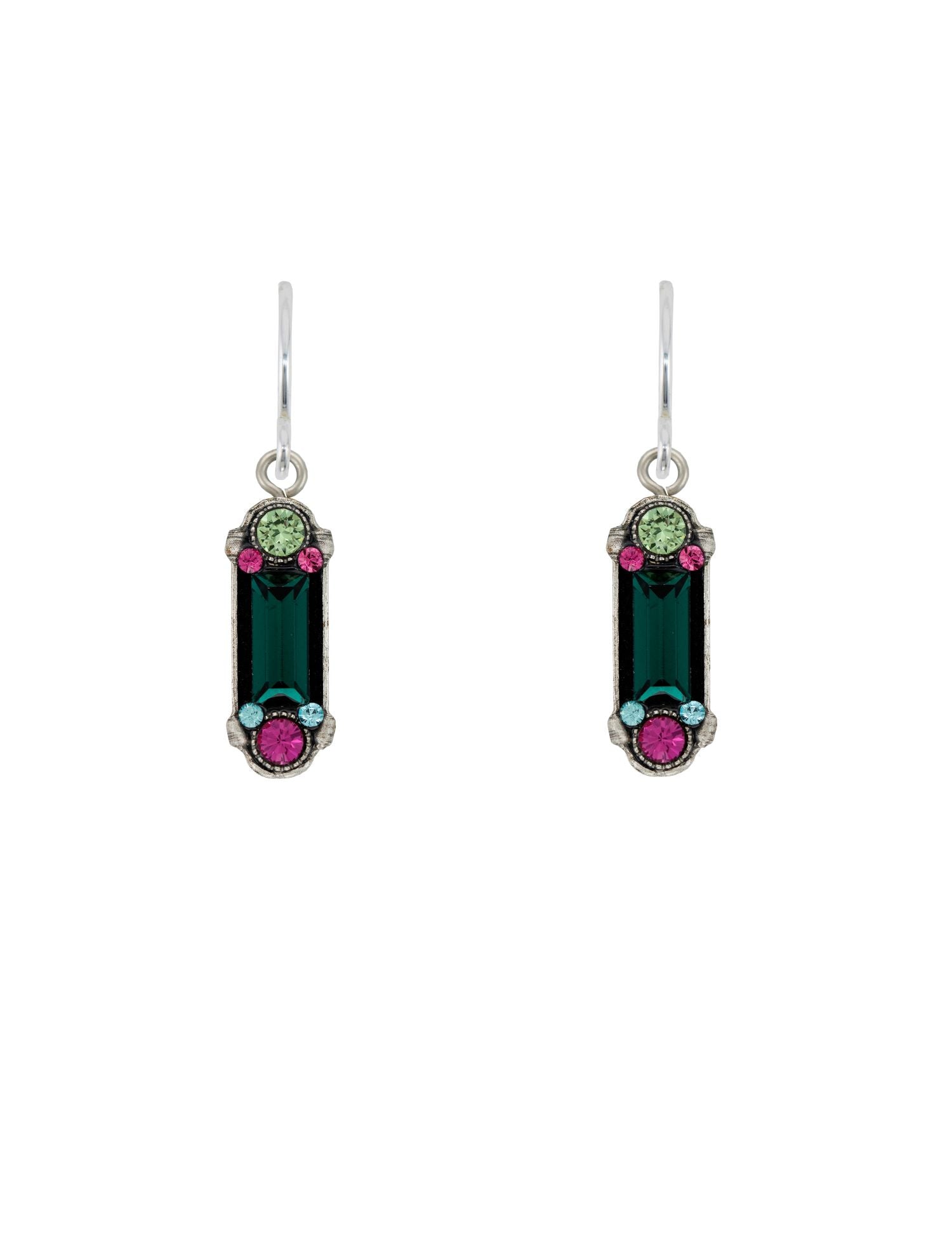 E274-EM La Dolce Vita Columnar Earrings-Emerald