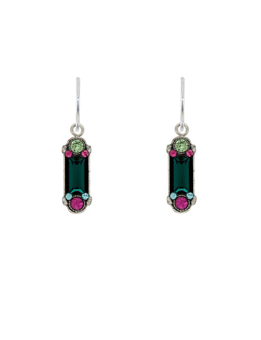 E274-EM La Dolce Vita Columnar Earrings-Emerald