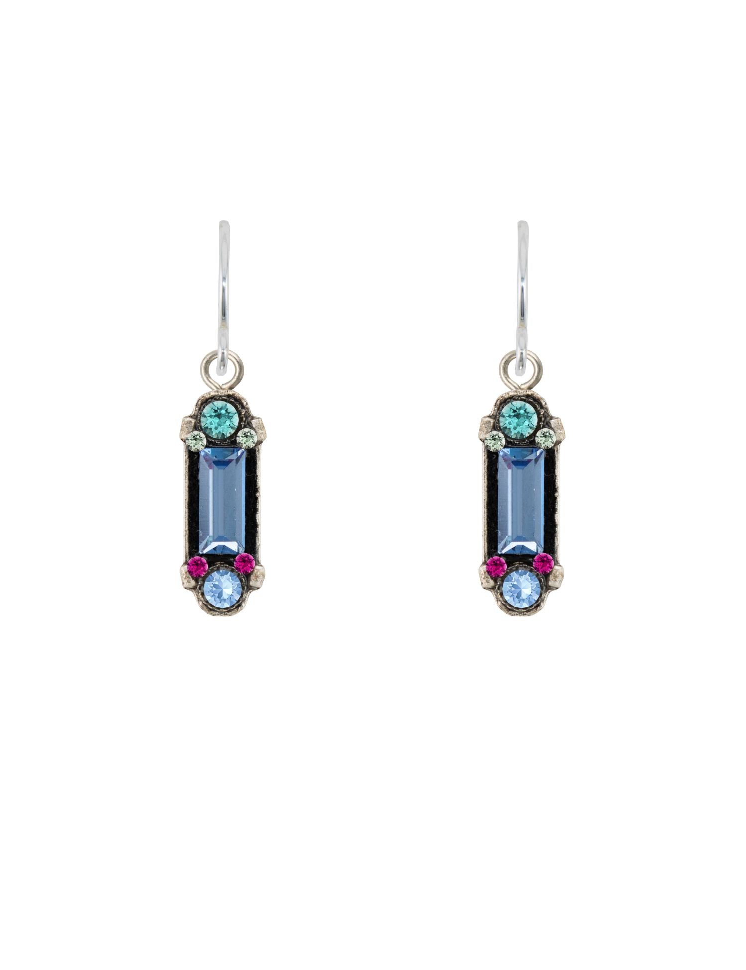 E274-LB La Dolce Vita Columnar Earrings-Light Blue