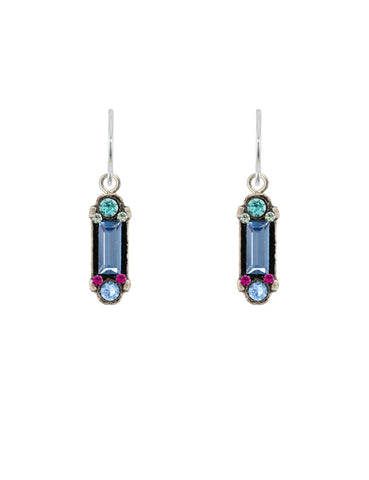 E274-LB La Dolce Vita Columnar Earrings-Light Blue