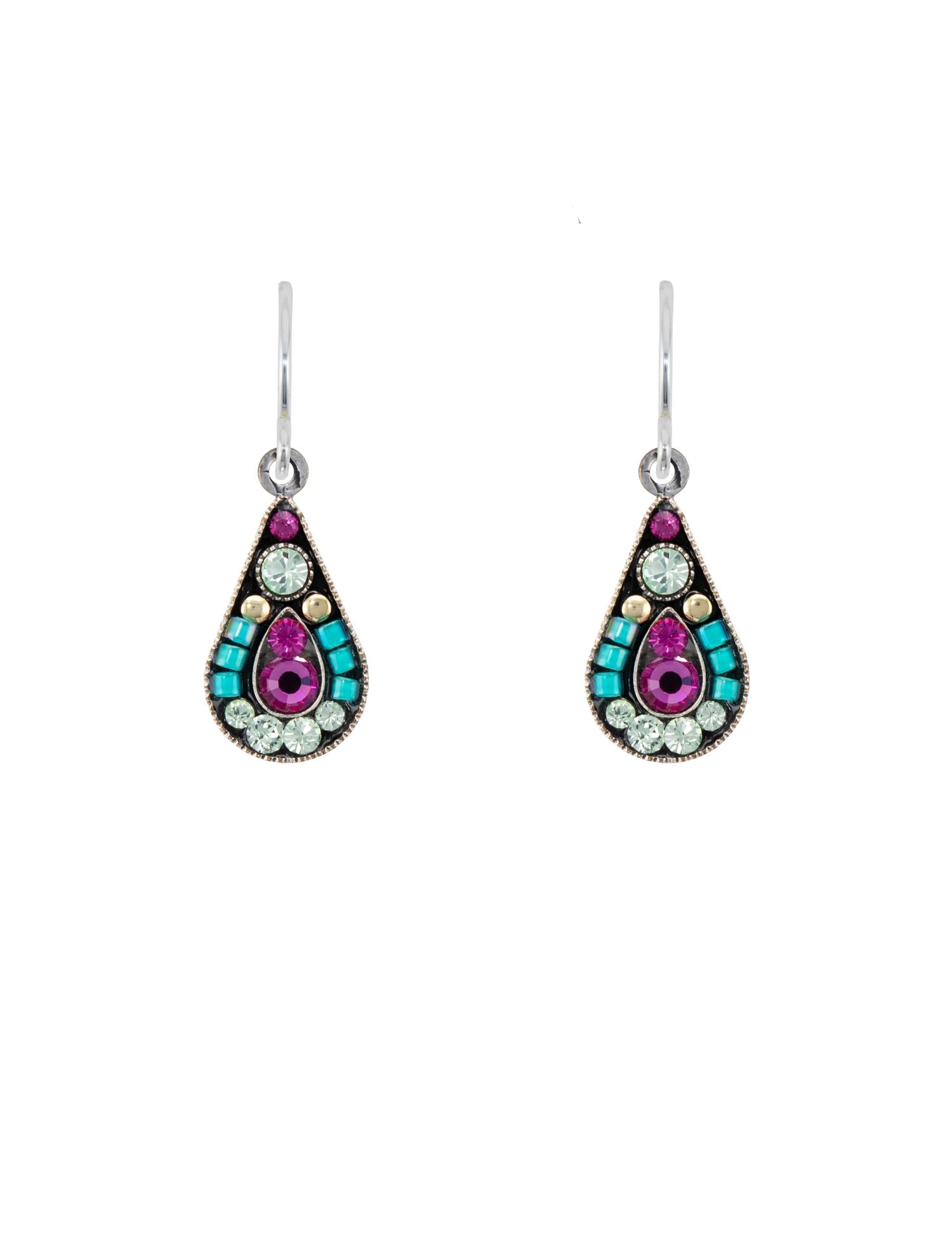 E276-FH Raindrop Earrings-Fuschia