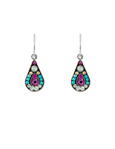 E276-FH Raindrop Earrings-Fuschia