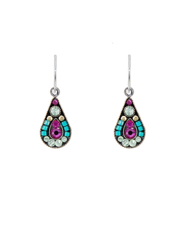E276-FH Raindrop Earrings-Fuschia