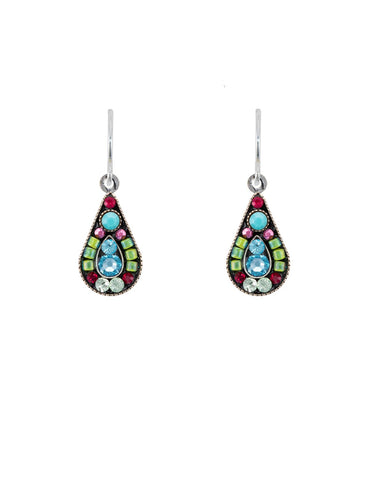 E276-LT Raindrop Earrings-Light Turquoise