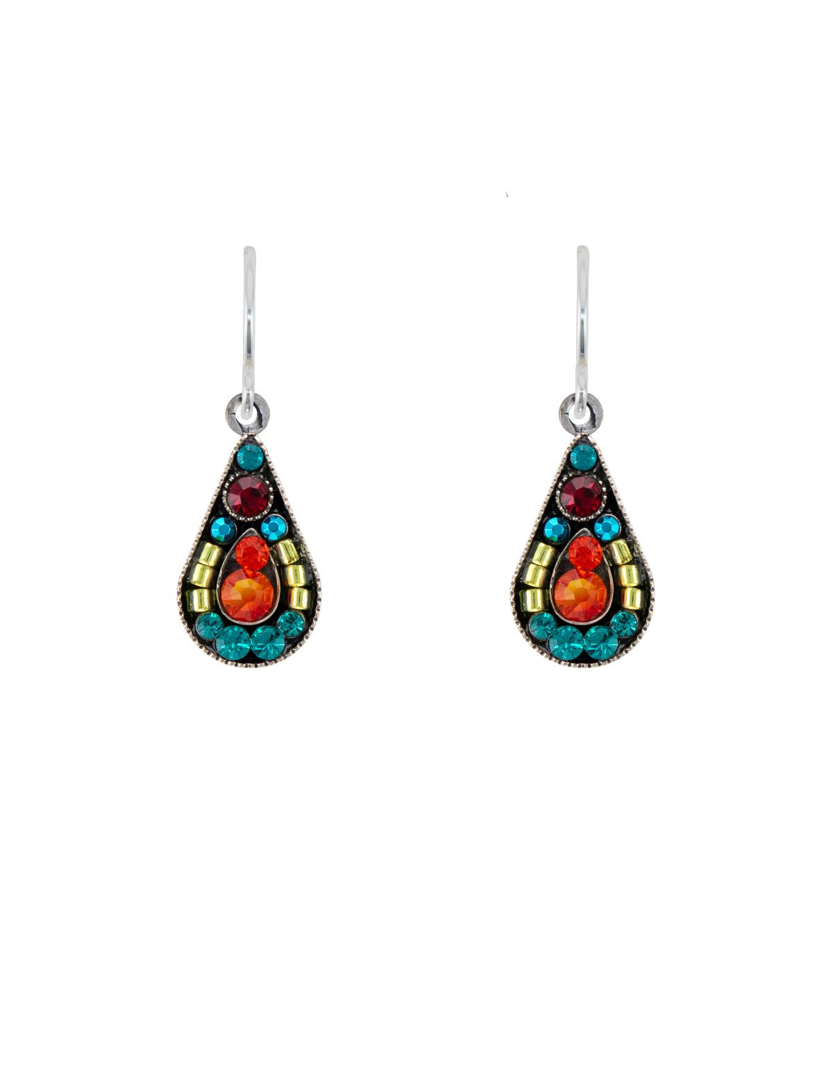 E276-MC Raindrop Earrings-Multicolor