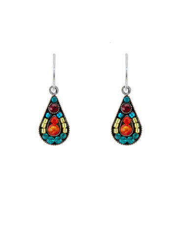 E276-MC Raindrop Earrings-Multicolor