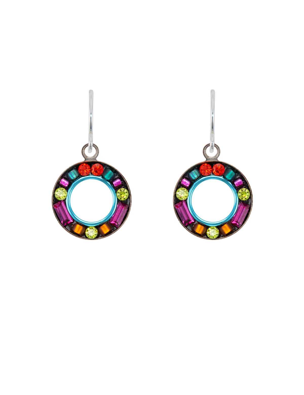 E277-MC Petite Mosaic Circle Earring-Multicolor