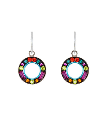 E277-MC Petite Mosaic Circle Earring-Multicolor