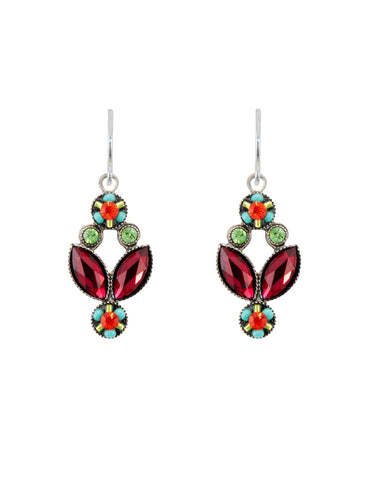 E279-MC Botanical Leaf Earring - Multicolor