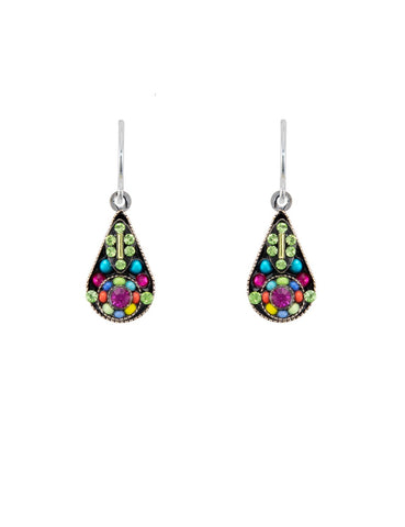 E284-MC Botanical Drop Earrings - Multicolor