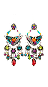 E288-MC Botanical Chandelier Earrings-Multicolor