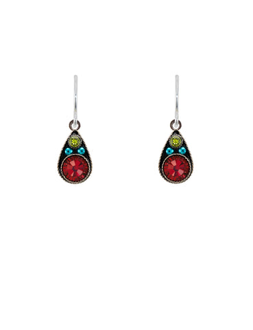 E290-R Domas Drop Earring-Red